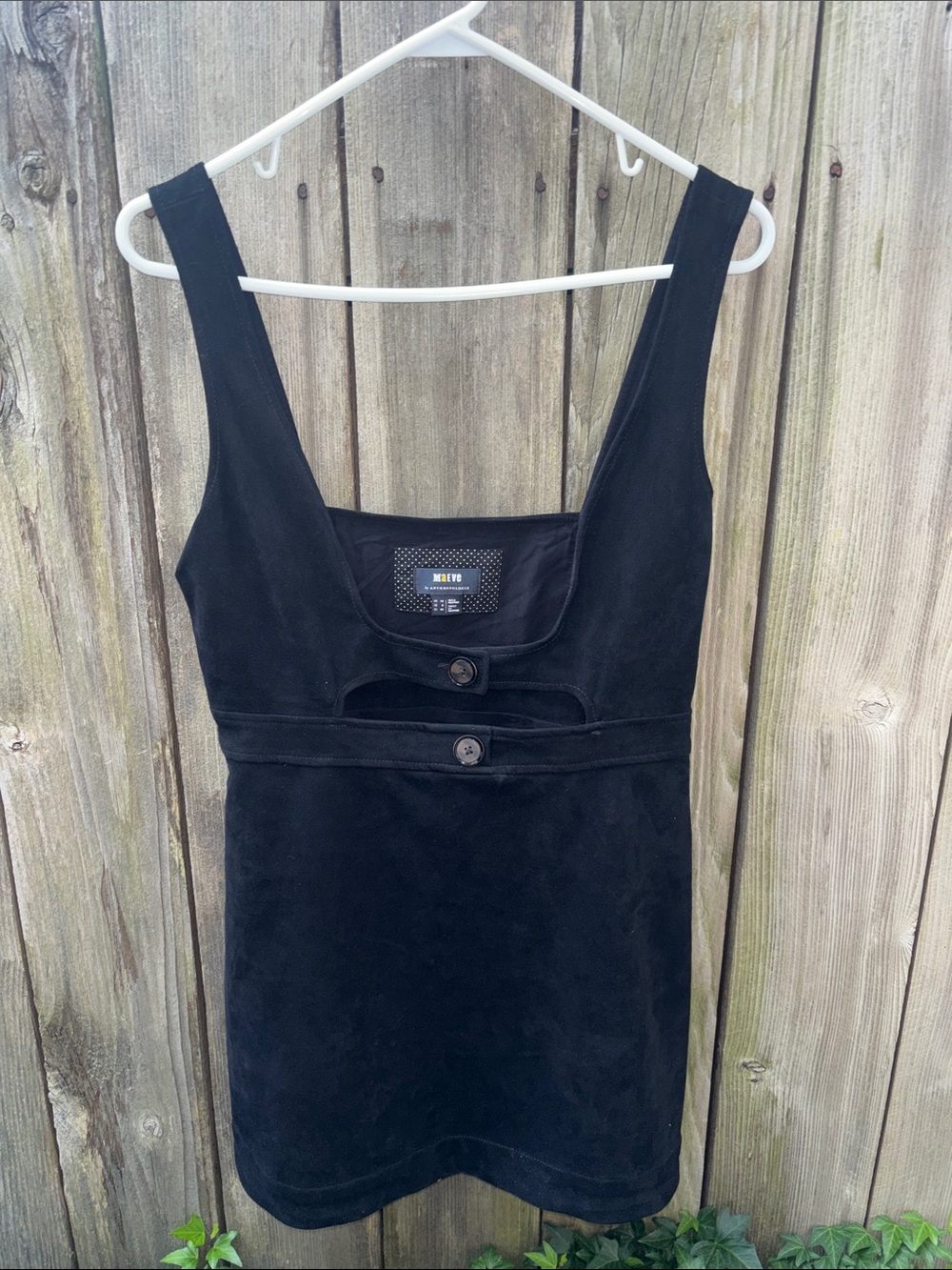 Maeve Anthropologie Black Grunge Edgy Mini Dress w Pockets Women’s Size 8